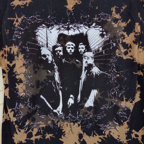 Boundaries Band T-Shirt Mens L Black Brown Bleach Tie Dye Graphic Metalcore Tour - Picture 6 of 8